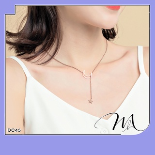 Dây chuyền nữ Titan mặt trăng khuyết và ngôi sao may mắn - Măng’s House DC45