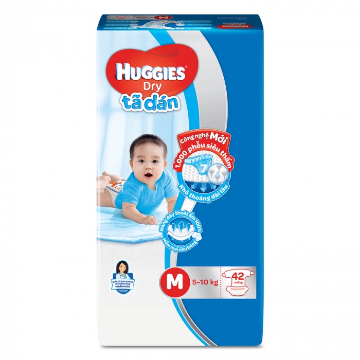 Tã Dán Huggies Dry Size M42 Miếng (6-11kg)