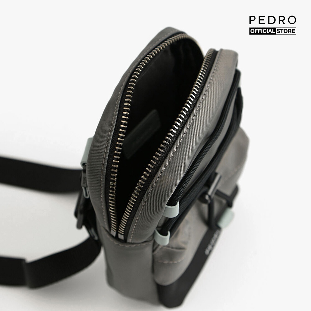 PEDRO - Túi đeo chéo nam chữ nhật phối dây rút Mini Nylon PM2-25210193-01