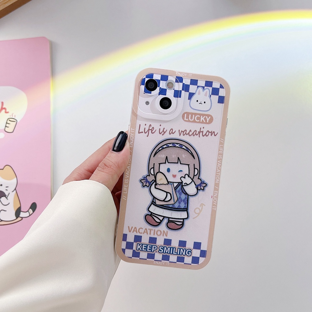 Ốp Điện Thoại Mềm In Hình Cô Gái Cho iPhone 14 13 12 11 Pro Max XS Max XR 6 6s 7 8 Plus SE
