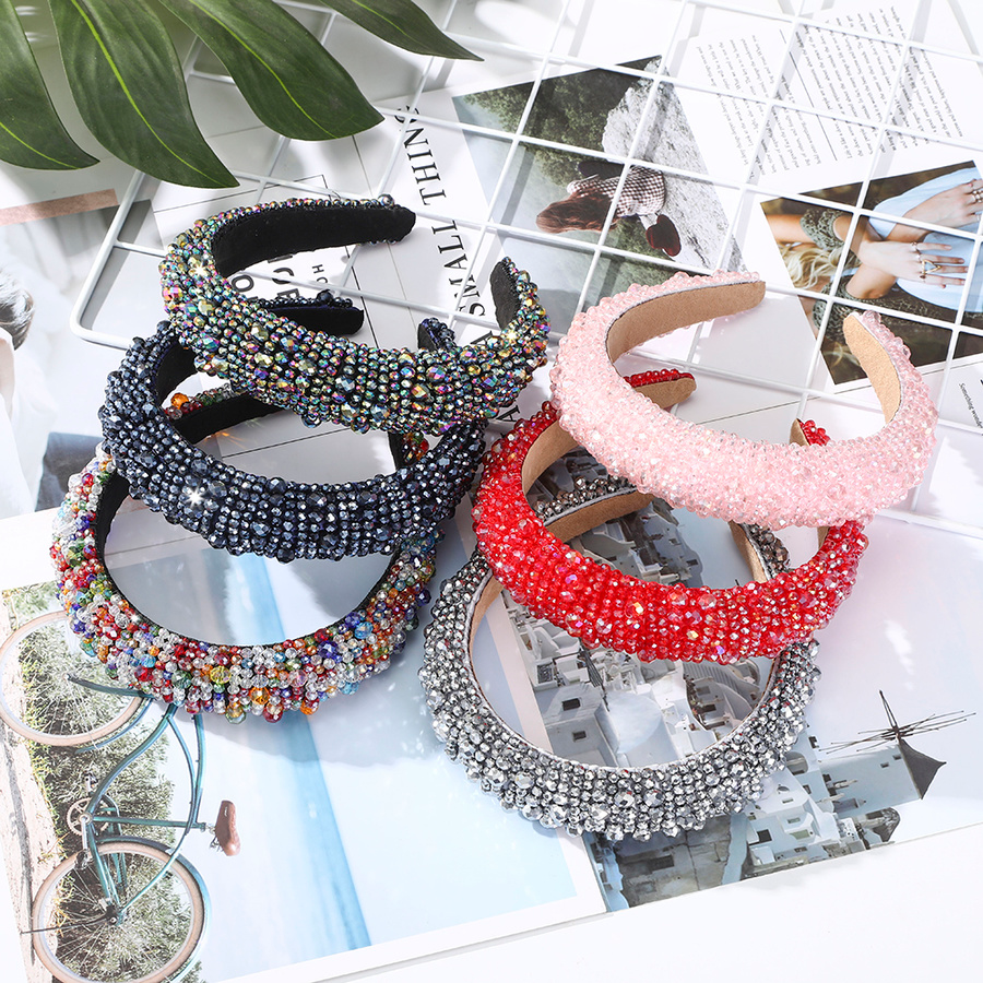 Băng Đô Cài Tóc Phối Hạt Lấp Lánh Phong Cách Retro