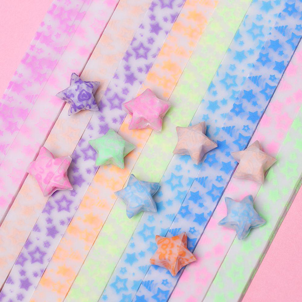 Set 210 Giấy Xếp Hình Origami Màu Kẹo Huỳnh Quang Giúp Giảm Căng Thẳng DIY