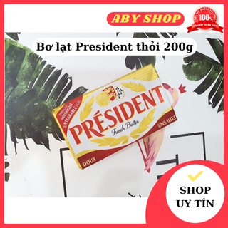 Bơ lạt President thỏi 200g date 4/2024 ⚡ LOẠI NGON ⚡ bơ lạt thỏi chuyên dùng để phết lên bánh, ăn kèm