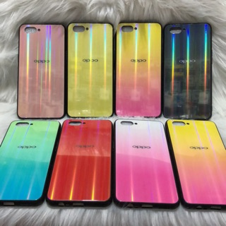 Oppo A5/ A3S Ốp lưng mặt kính cường lực 7 màu cao cấp
