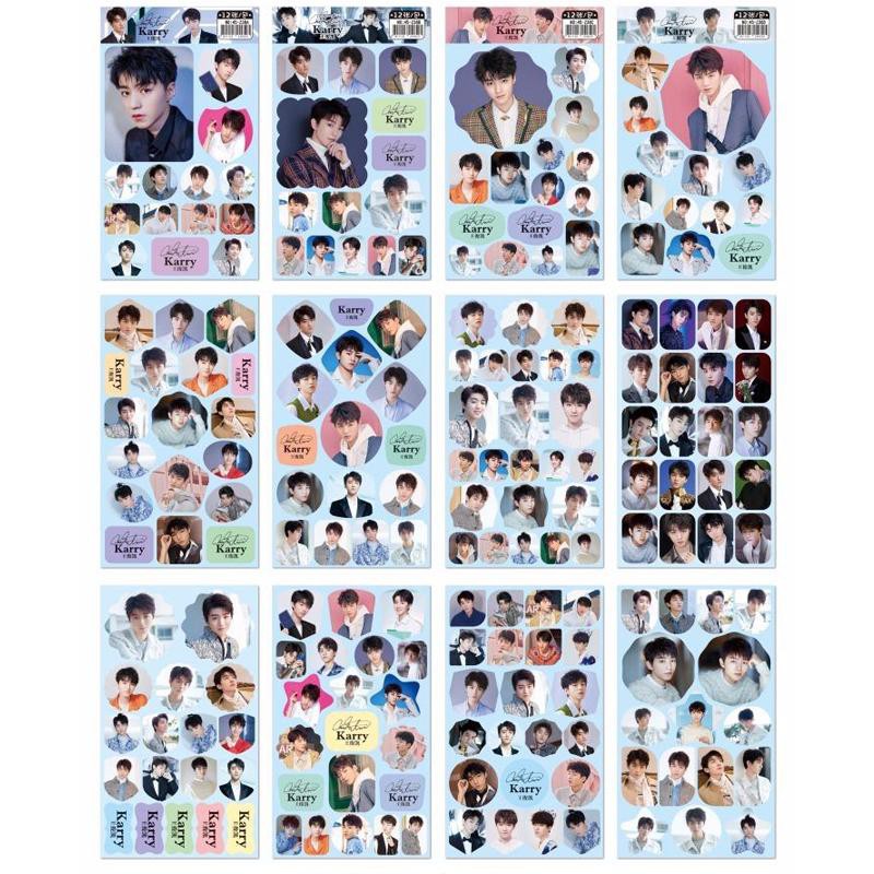 (12 tấm) Ảnh dán Sticker TFBOYS in hình idols quà tặng trang trí dễ thương