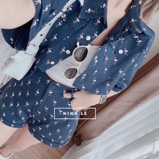 (SHOP nàng béo BIGSIZE 50kg đến 90kg )set áo sơ mi ctoptop kèm quần ngắn