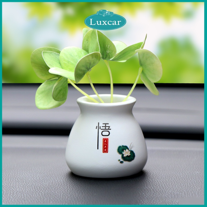 Chậu Cây Cỏ Bốn Lá Luxcar Trang Trí Taplo Xe Hơi Bàn Làm Việc Phòng Khách Phòng Ngủ Hàng Cao Cấp Siêu Đáng Yêu Giá Rẻ