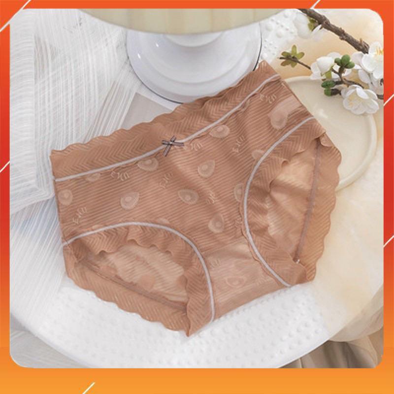 Quần lót nữ kháng khuẩn cạp cao nâng mông chất liệu ren cao cấp họa tiết quả bơ Q2653