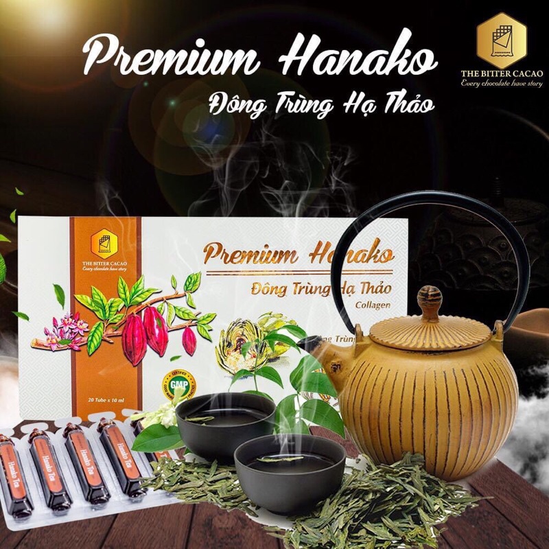 Collagen Hanaco đông trùng hạ thảo đẹp da ngăn ngừa mụn nám tàn nhang( Giảm 10%+ miễn ship)