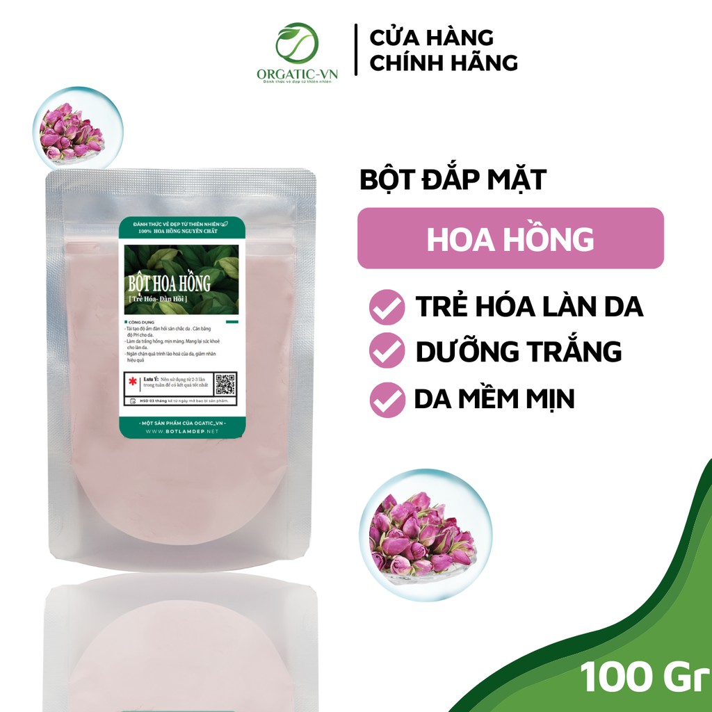 Bột mặt nạ dẻo collagen Hoa Hồng cao cấp (Bột mặt nạ dẻo)