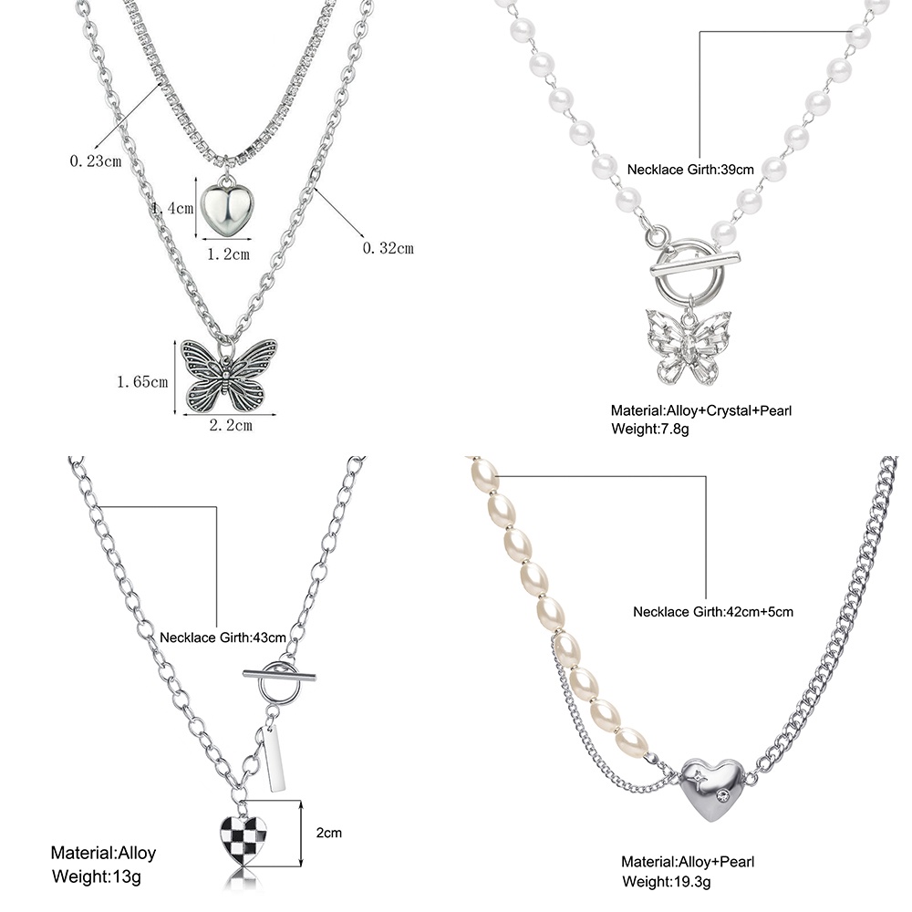 Set 2 vòng cổ choker đính ngọc trai thanh lịch cho nữ