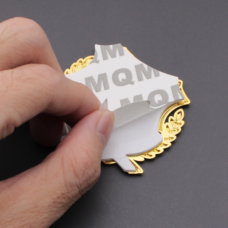 Set 2 sticker kim loại trang trí xe hơi Mitsubishi Xpder Attrage Outlander Triton Pajero Jolie Lancer