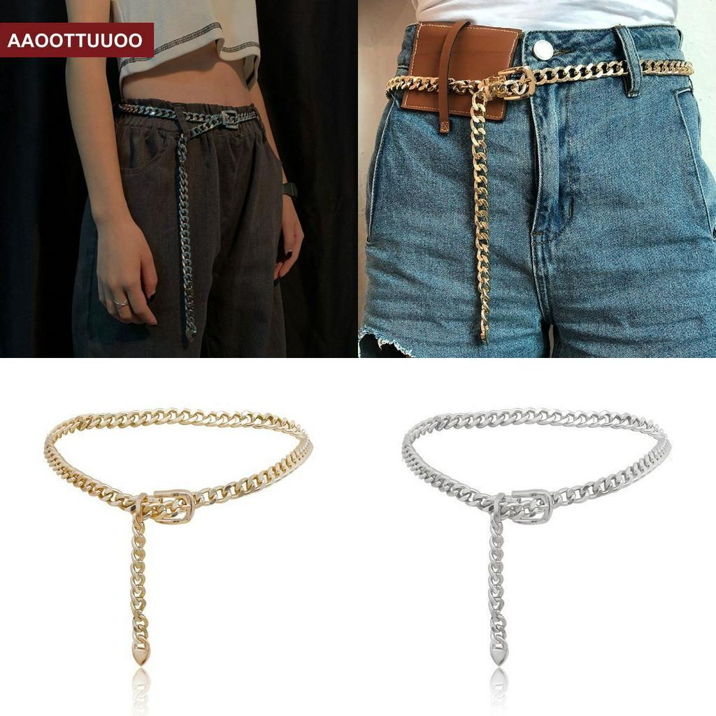 Thắt Lưng Dây Xích Kim Loại Thời Trang Cho Nữ