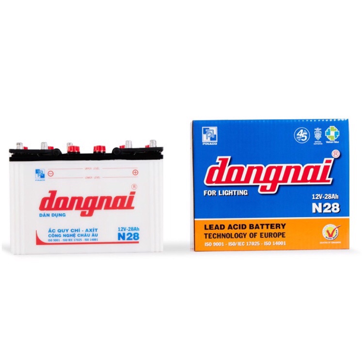 Bình ắc quy 12v dân dụng đồng nai N28 | 12V - 28Ah tặng acid châm bình.