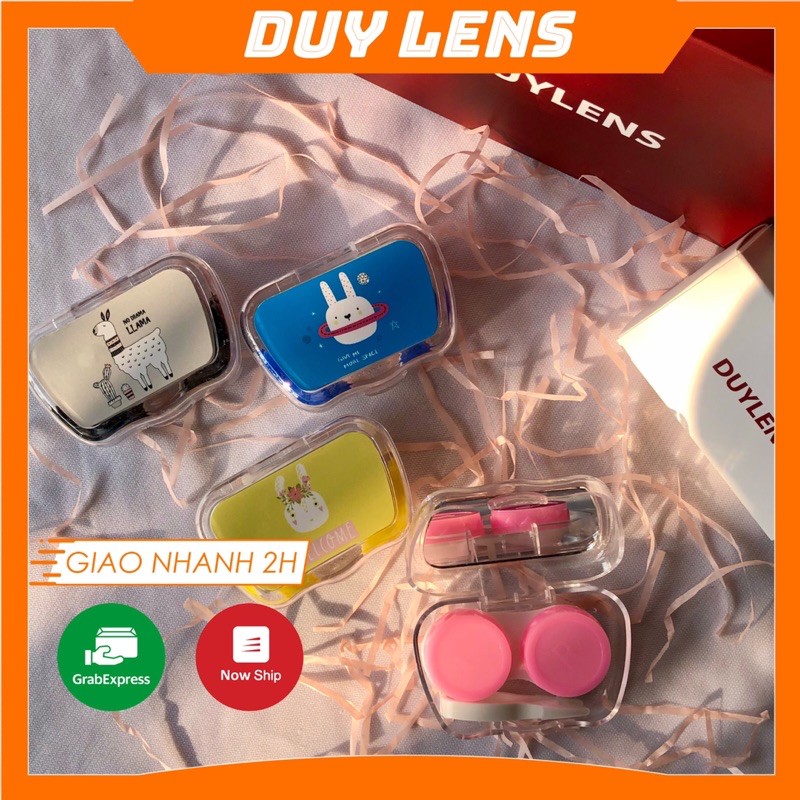 Hộp đựng lens mini có gương nhiều màu xinh xắn - Khay đơn đựng lens cute giá rẻ