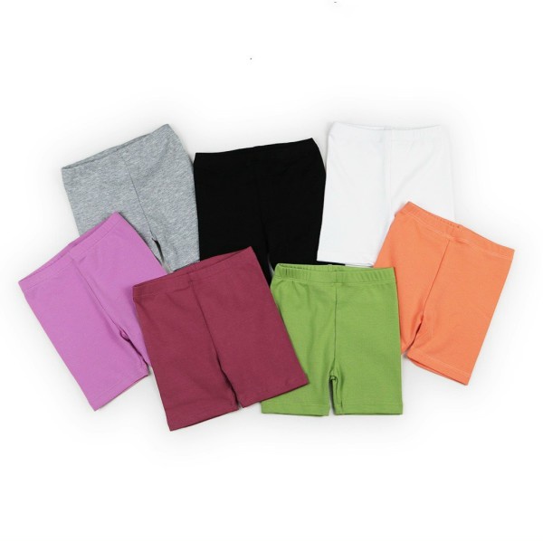 Quần legging đùi bé gái màu trơn trắng, đen, xám, xanh, hồng - QGTA