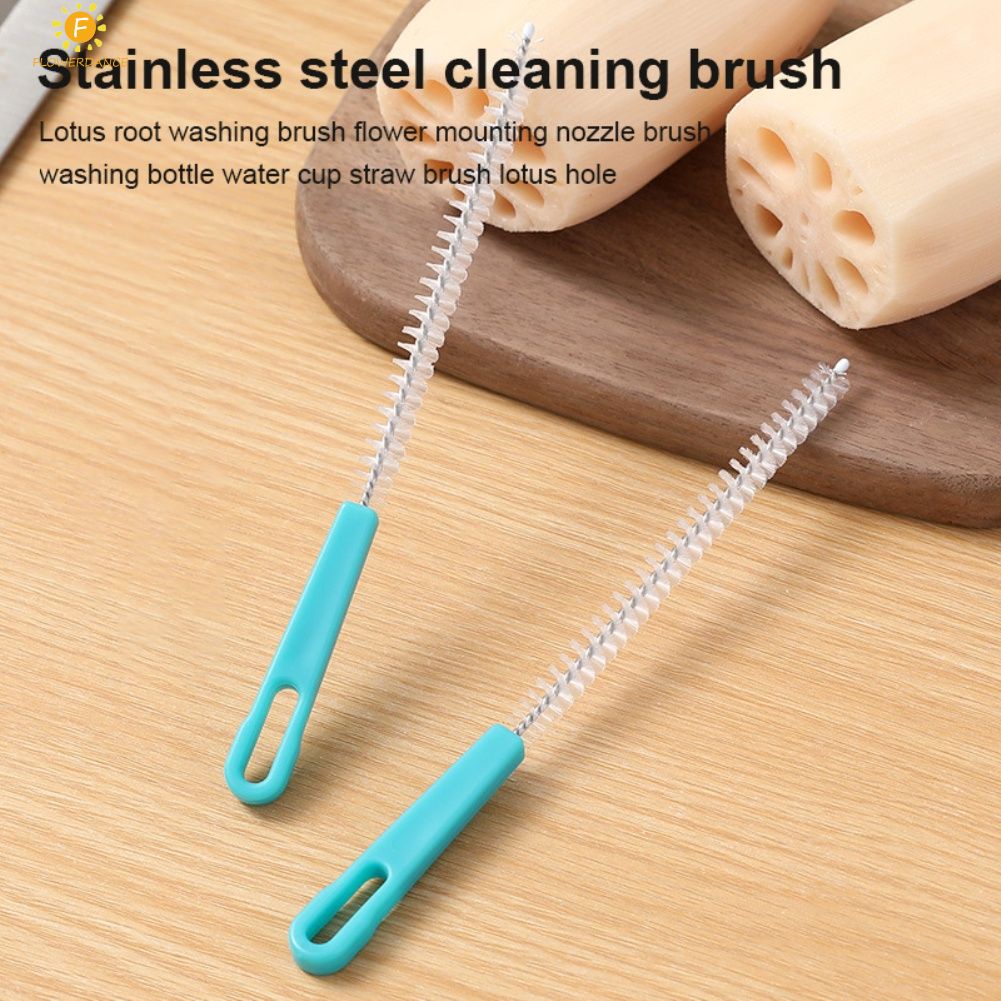 Dài Ống Hút Bụi Nylon Củ Sen Rửa Cọ Ống Hút Bụi Chổi Cọ Bình Sữa Sạch Sẽ Dài Chùi Rửa Inox Cho ống Hút, ống Nghiệm FLOWERDANCE
