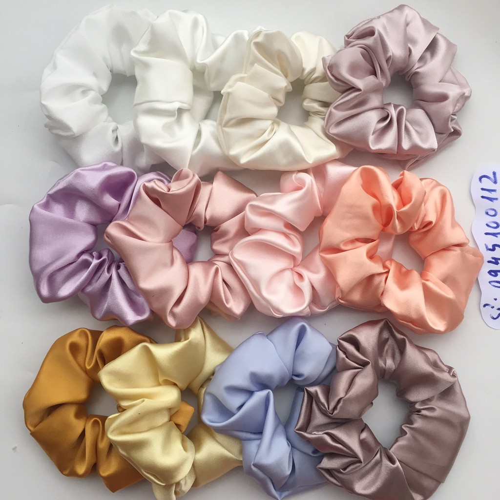 [Mã FAGOGO giảm 12% đơn 99K] cột tóc vải scrunchies buộc tóc vải trơn bóng loại đẹp hot trend