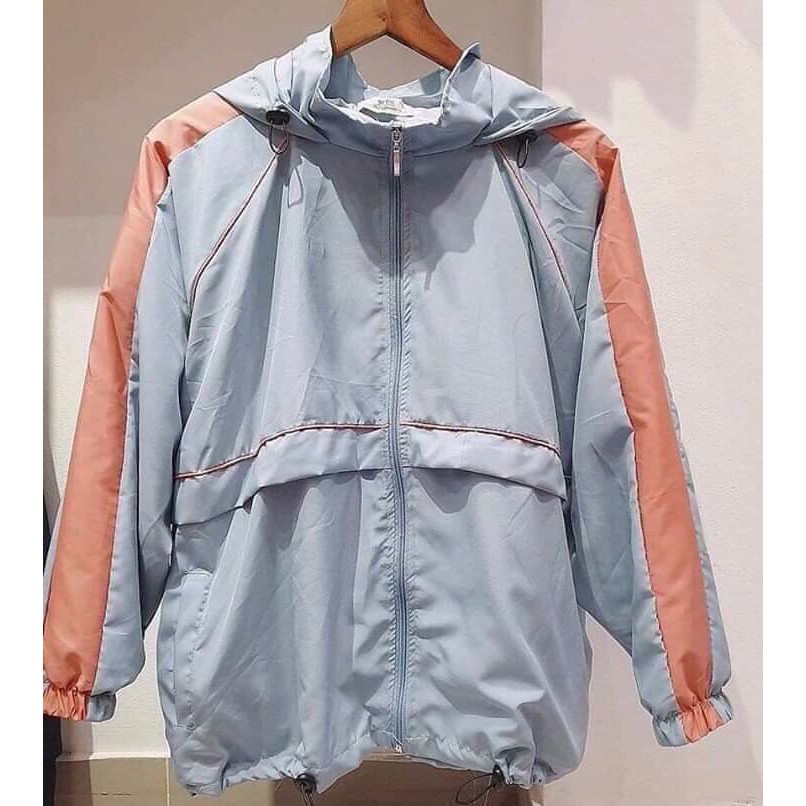 Áo khoác dù nam nữ form rộng 1 sọc tay