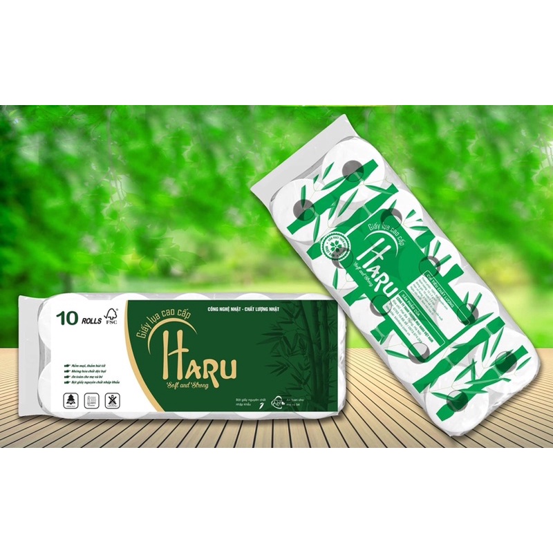 [HOT] Bịch Giấy Vệ Sinh Lụa Cao Cấp Haru 6/10 Cuộn Không Lõi