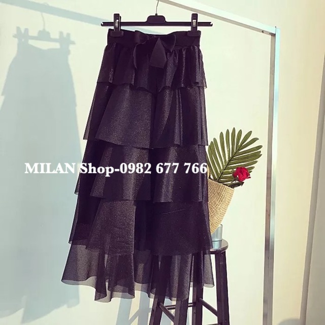 Chân váy dài nhiều tầng nhũ mềm Quảng Châu hot hit | BigBuy360 - bigbuy360.vn