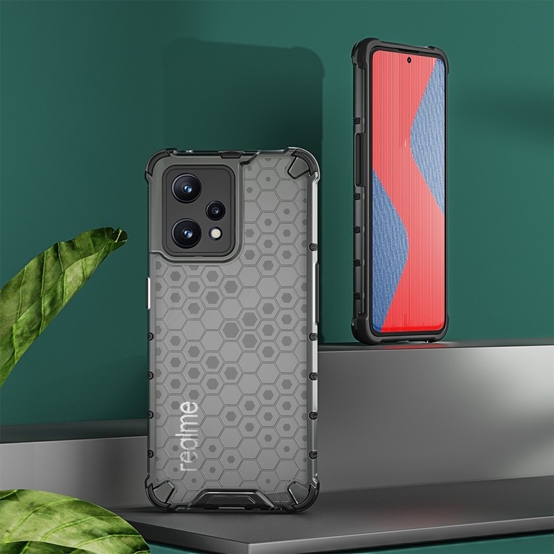 Ốp Điện Thoại Trong Suốt Chống Sốc Họa Tiết Tổ Ong Cho Realme 9 Pro Plus 8i C31 C35 C30 GT 2 Pro NEO 3 2