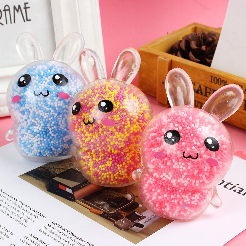 Squishy Mochi hình THỎ XỐP mềm mịn dễ thương chân thực giảm stress co dãn đàn hồi ngộ nghĩnh bóp giải trí
