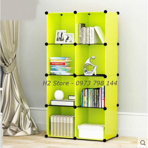 TỦ TRANG TRÍ ĐỂ ĐỒ NHỎ GỌN LẮP GHÉP THÔNG MINH 8 Ô CỬA VÁCH NHIỀU MÀU GIÁ RẺ sâu 37cm