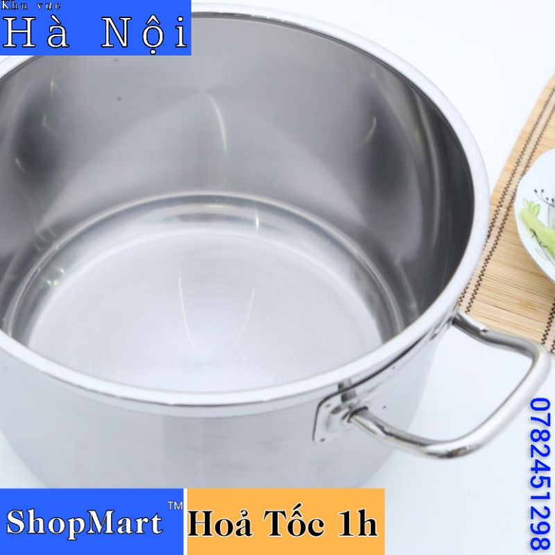 Nồi Inox Bếp Từ 3 Đáy Vung Kính VIETCOOK size 16, 18, 20, 22, 24, 26, 28, 30, 32 cm cao cấp nồi luộc gà