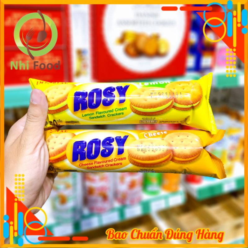 Bánh Quy Kẹp Kem Rosy, 2 Vị Chanh Và Phô Mai, Gói 110g