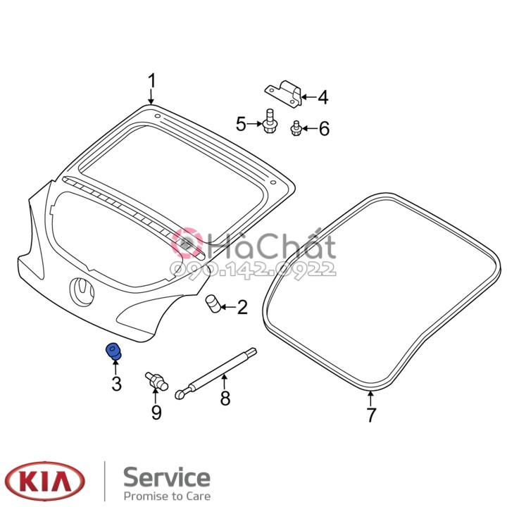 Cao Su Giảm Chấn Cốp KIA MORNING 🚘 nhập khẩu Hàn Quốc, chính hãng Kia