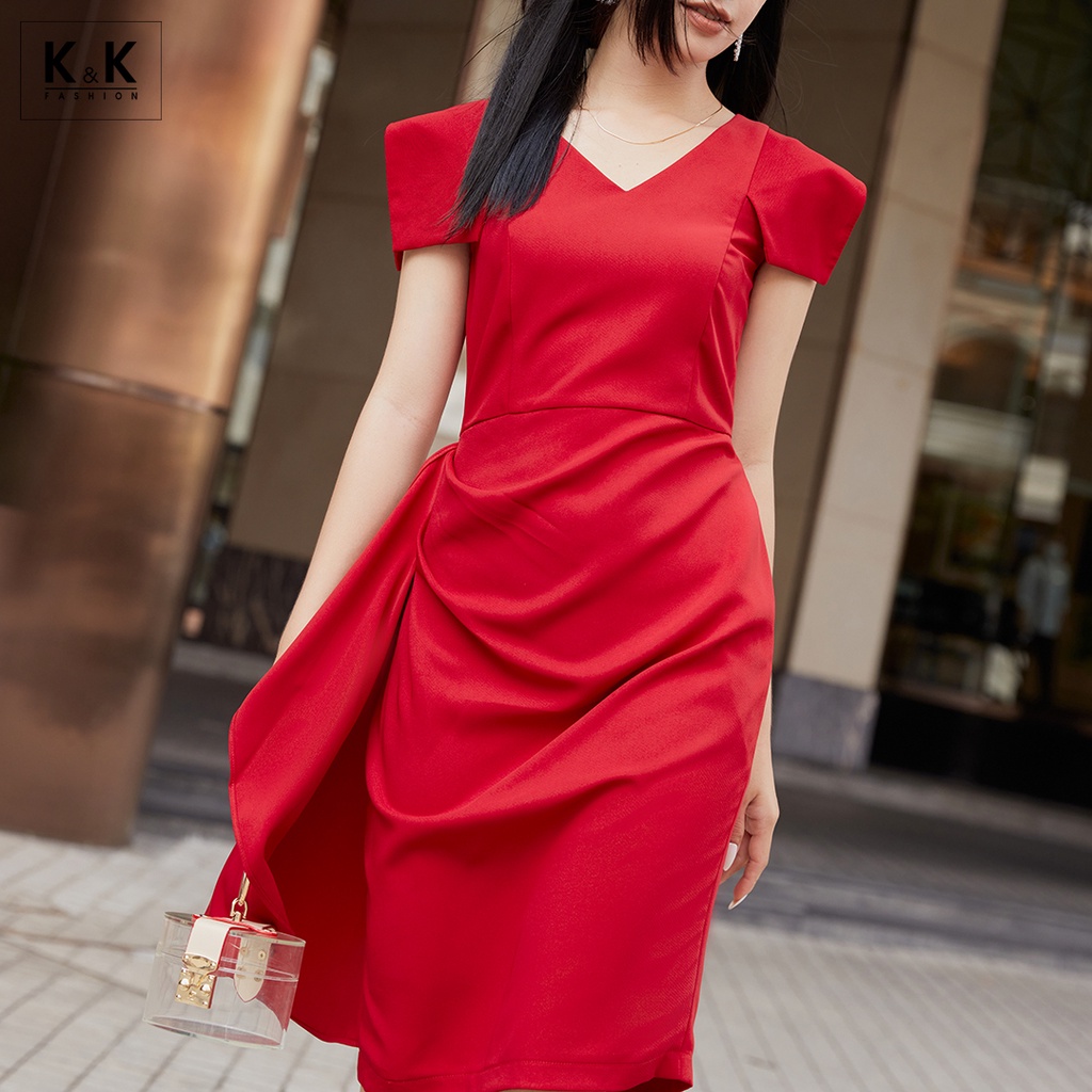 Đầm Dự Tiệc Sang Trọng K&K Fashion KK105-20 Màu Đỏ Dáng Chữ A | BigBuy360 - bigbuy360.vn