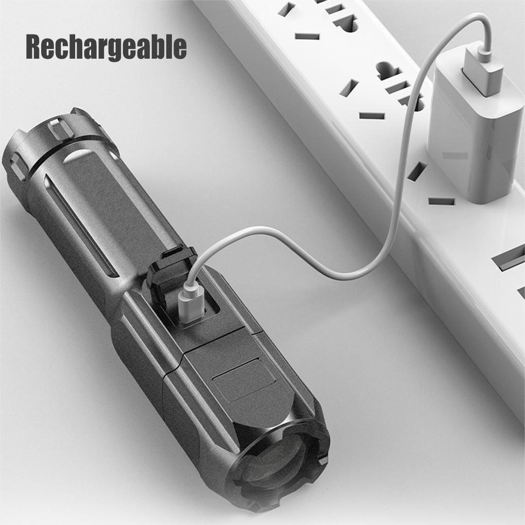 Đèn Pin Sạc USB 3 Chế Độ Bằng ABS Chống Thấm Nước Tùy Chỉnh Tiện Dụng Cho Hoạt Động Ngoài Trời