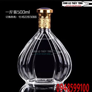 Bình thủy tinh đựng rươu ngoai ms 01 500ml