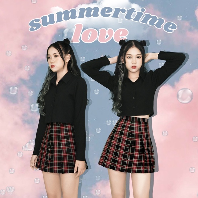 DALLA Áo sơ mi trắng nữ tay dài croptop (SM3)