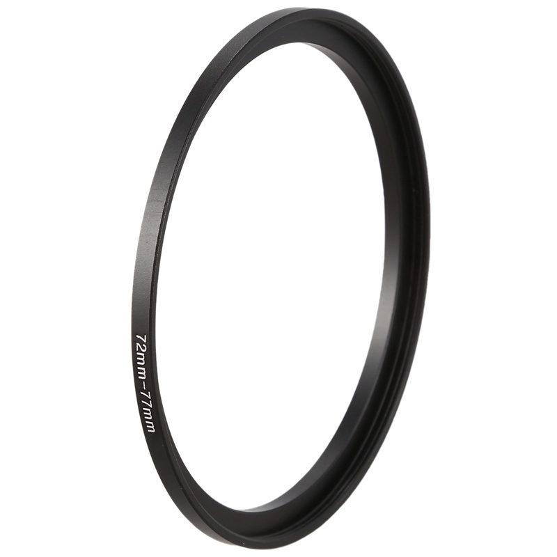 72mm-77mm Camera Lens Step Up Filter Black Metal Adapter Ring