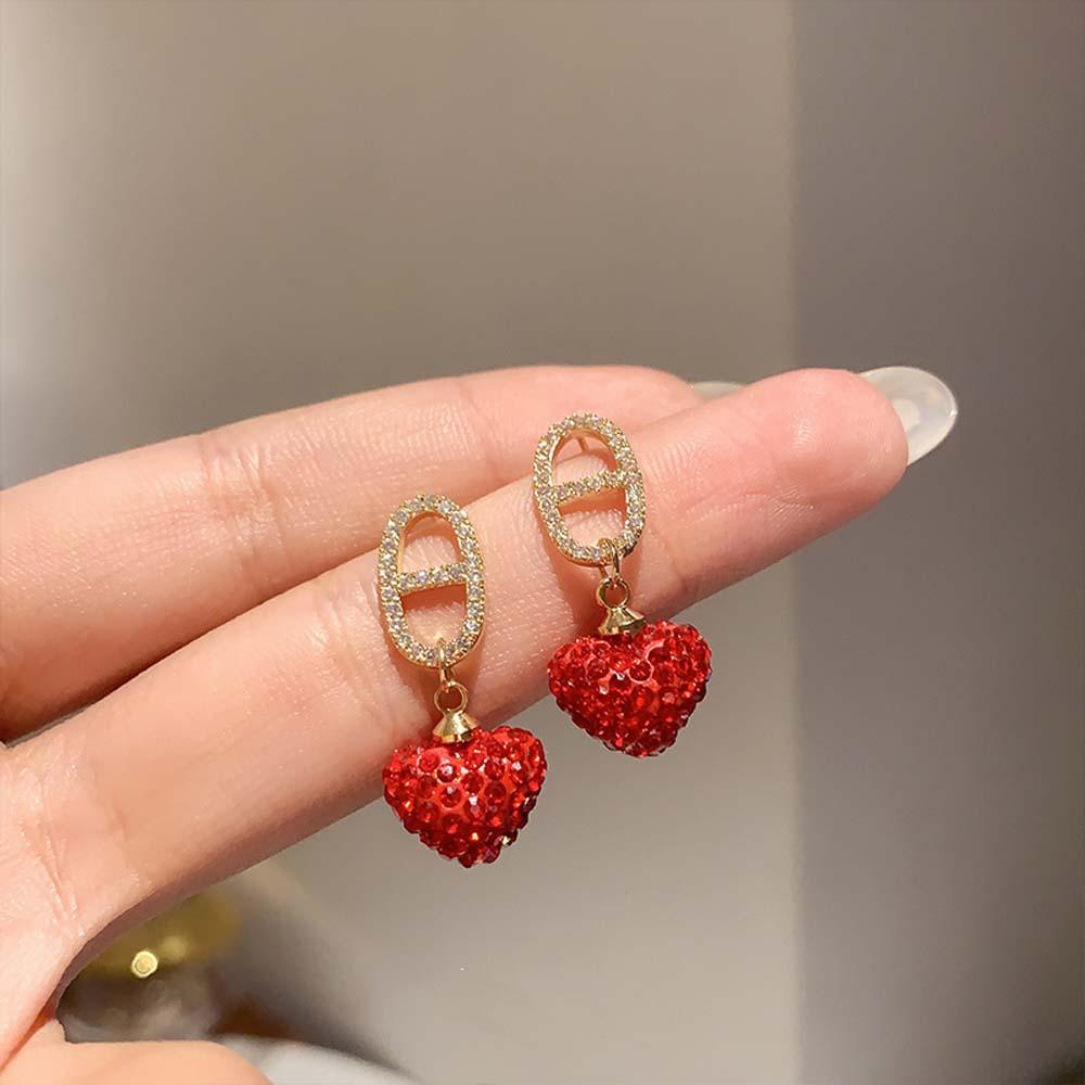 Khuyên Tai Lủng Lẳng Đính Đá Đơn Giản Thời Trang Hàn Quốc Cá Tính Cho Nữ