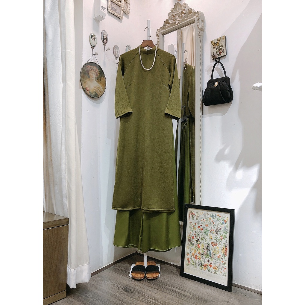 Set Áo dài Rosemary tây thi xanh mạ