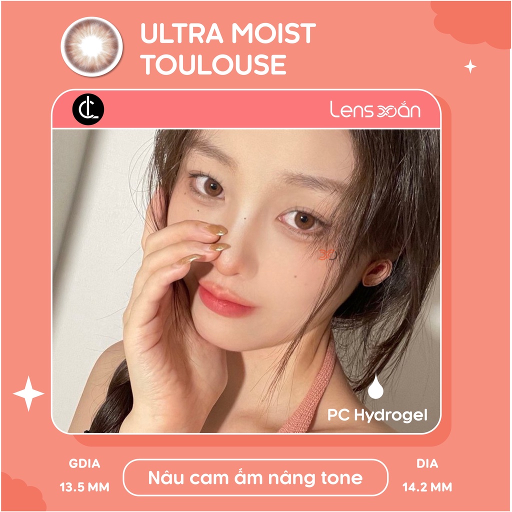 KÍNH ÁP TRÒNG CAO CẤP SIESTA ULTRA MOIST TOULOUSE ( PC HYDROGEL)- COLORCL : LENS NÂU CAM NÂNG TONE MẮT ẤM ÁP | LENS XOẮN