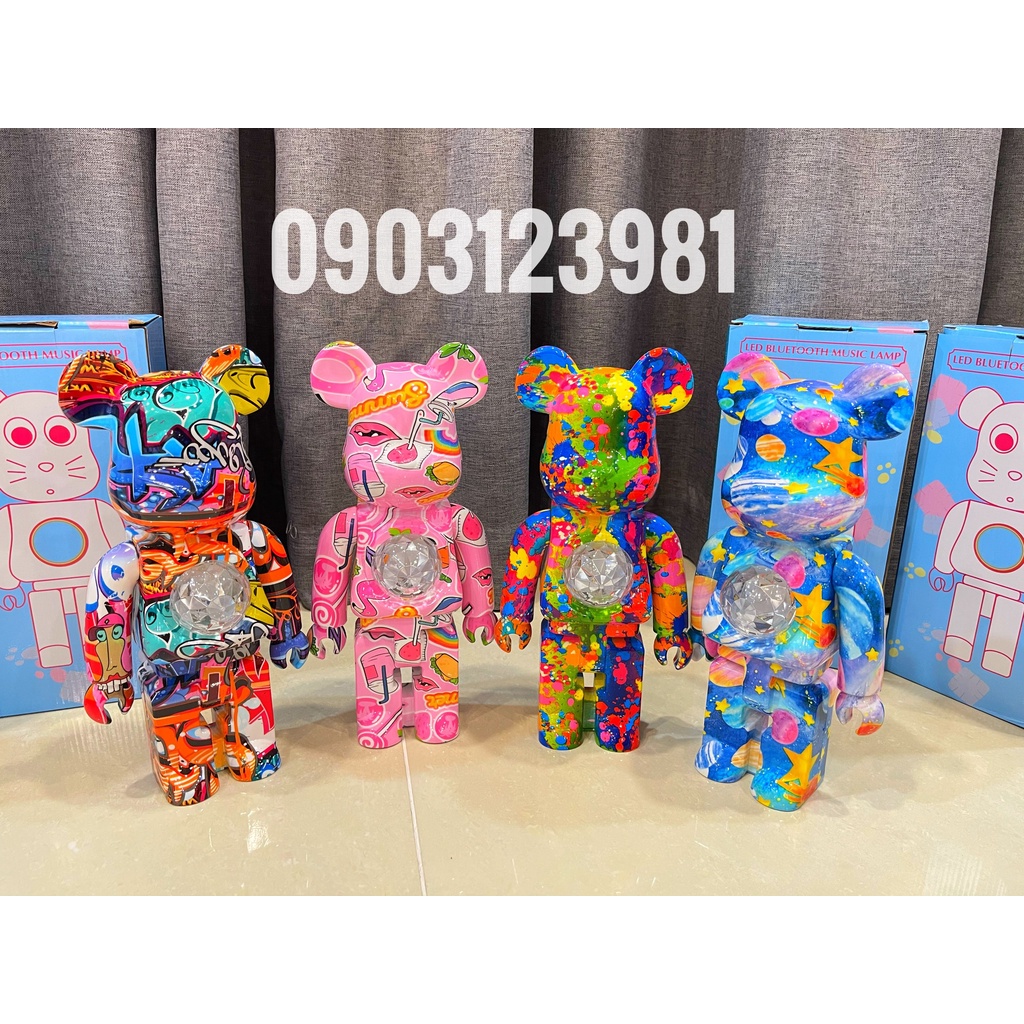 (MẪU MỚI) Loa Bluetooth Gấu Bearbrick Đèn Led, Âm Thanh To Rõ Nét, Decor Bàn Làm Việc, Bảo Hành 1 Đổi 1 (JA SHOP)