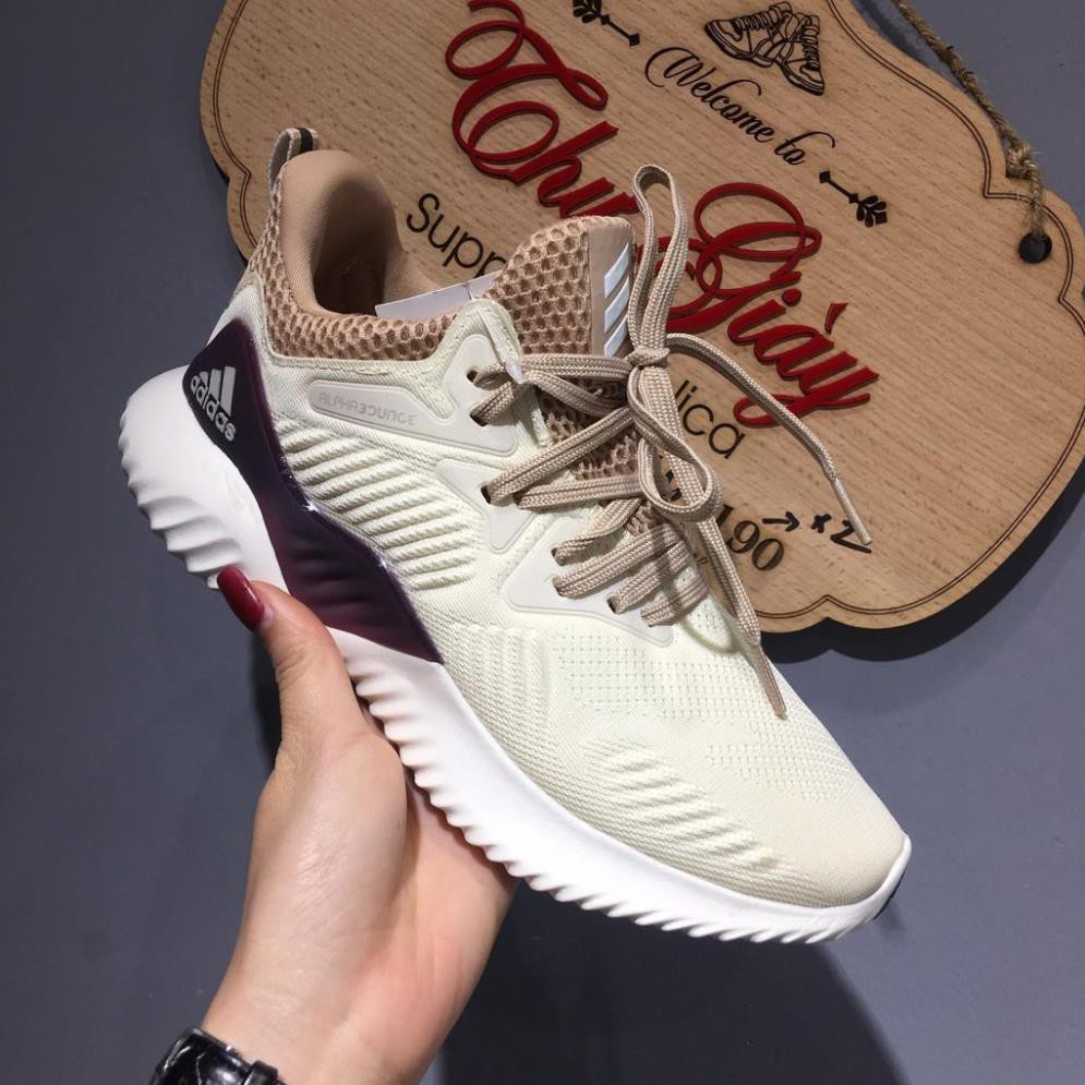 [ Giá CTV + Full box ] Giày alphabounce kem gót tím