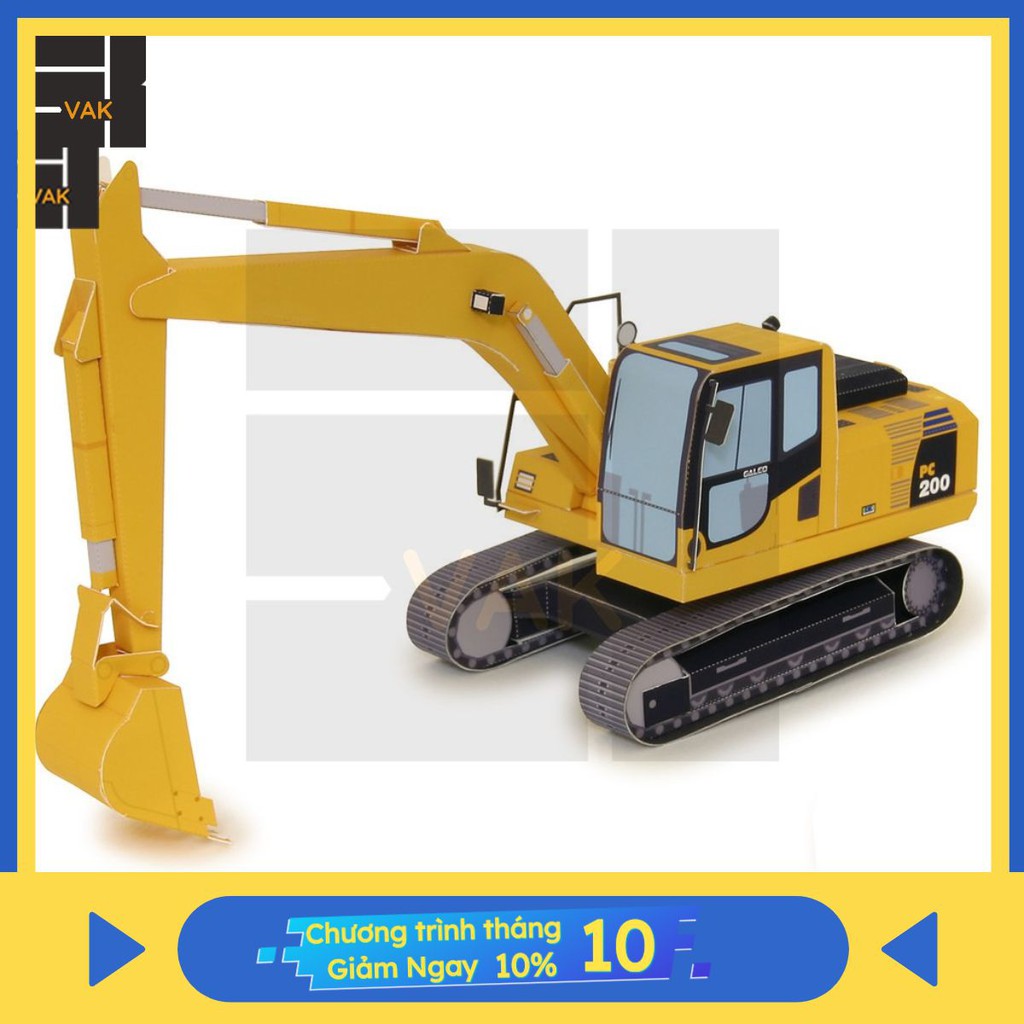 Mô Hình Máy Xúc 3D Tự Lắp, Vật Phẩm Trang Trí Sưu Tầm