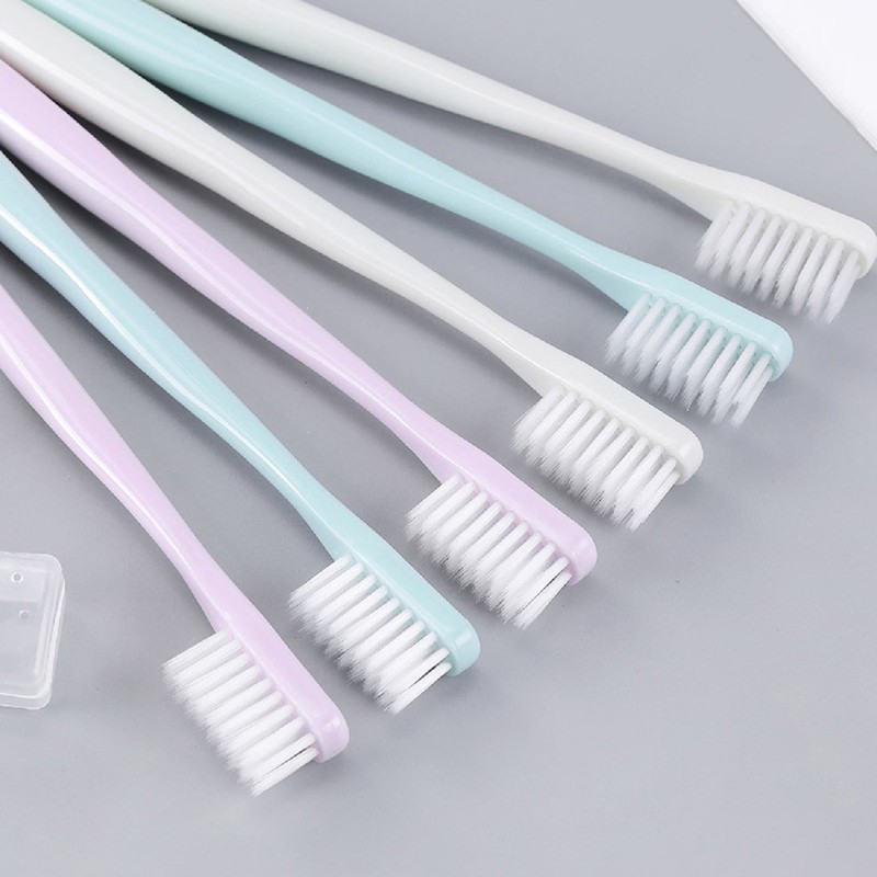 Set 10 Bàn Chải Đánh Răng Nano Siêu Mịn Kèm Bàn Chải Than Tre Cho Người Lớn