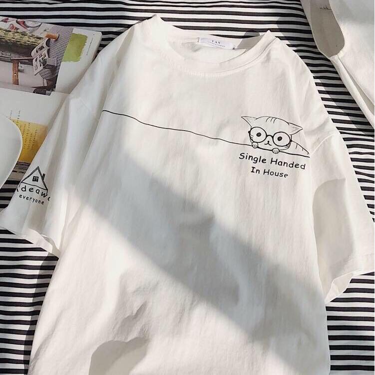 [Mã SKAMFSW175 giảm 10K đơn 50K] Áo thun tay lỡ form rộng - phông nam nữ cotton oversize - T shirt cú mèo a - 2N Unisex