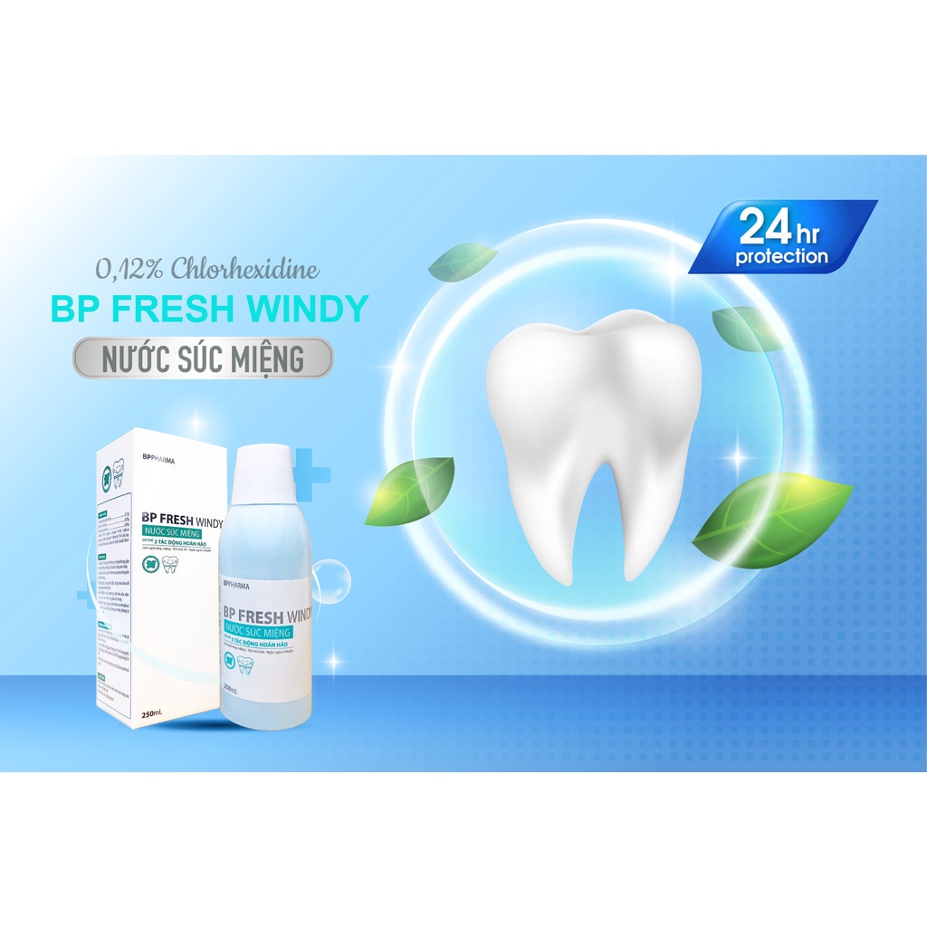 Nước Súc Miệng BP FRESH WINDY Khử Mùi Hôi, Ngăn Ngừa Sâu Răng - Chai 250ml