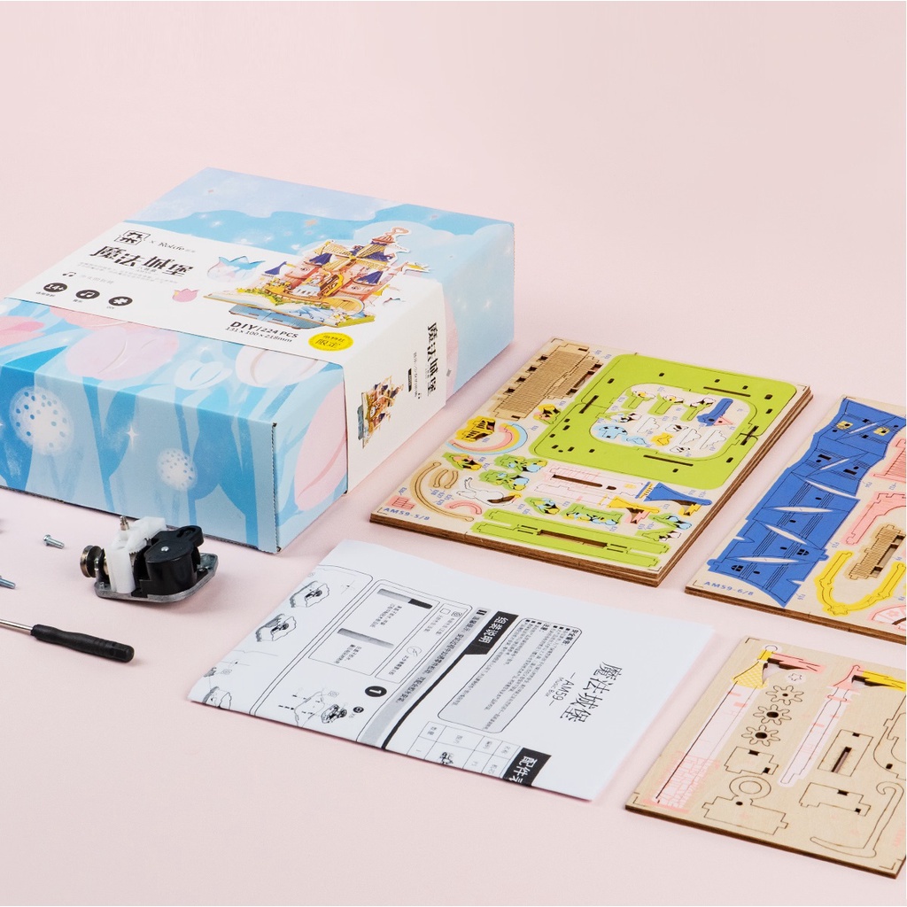 Mô Hình Gỗ 3D Lắp Ráp ROBOTIME Rolife Hộp Nhạc Lâu Đài Cổ Tích  AM59