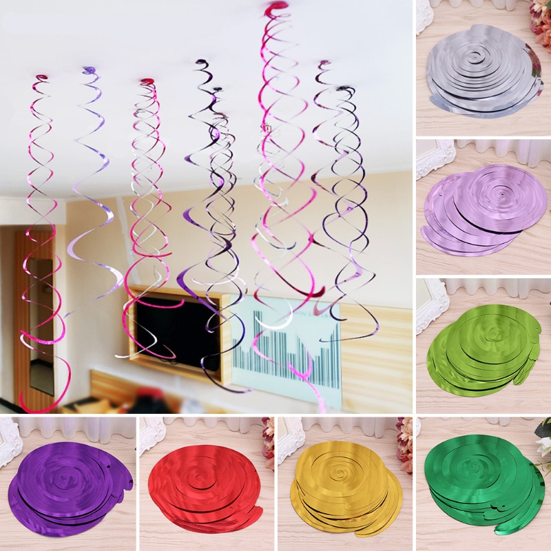 Bộ 6 Dây Xoắn Treo Trang Trí Tiệc Cưới Màu Cầu Vồng