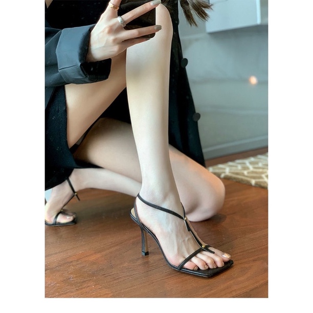 Sandal Cao Gót 5 Phân Quai Mảnh Xỏ Ngón