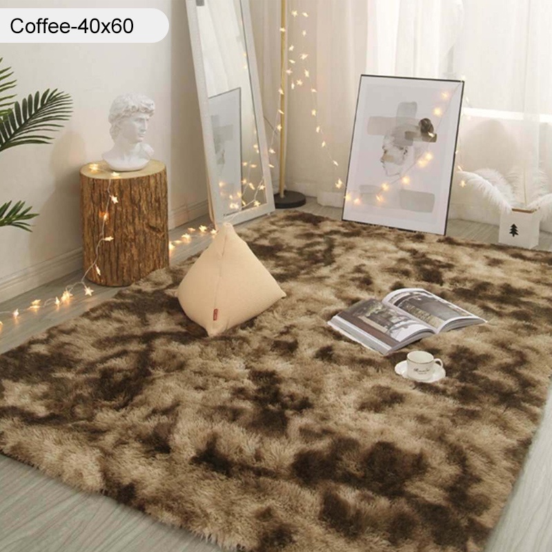 Nafenai Thảm lông 40cm x 60cm mềm mại nhiều màu sắc phong cách Bắc Âu trang trí phòng ngủ/ phòng khách