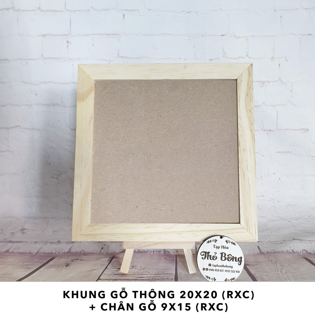 Khung gỗ thông 3d KO CÓ KÍNH có nhiều size (chân + khung bán riêng lẻ)